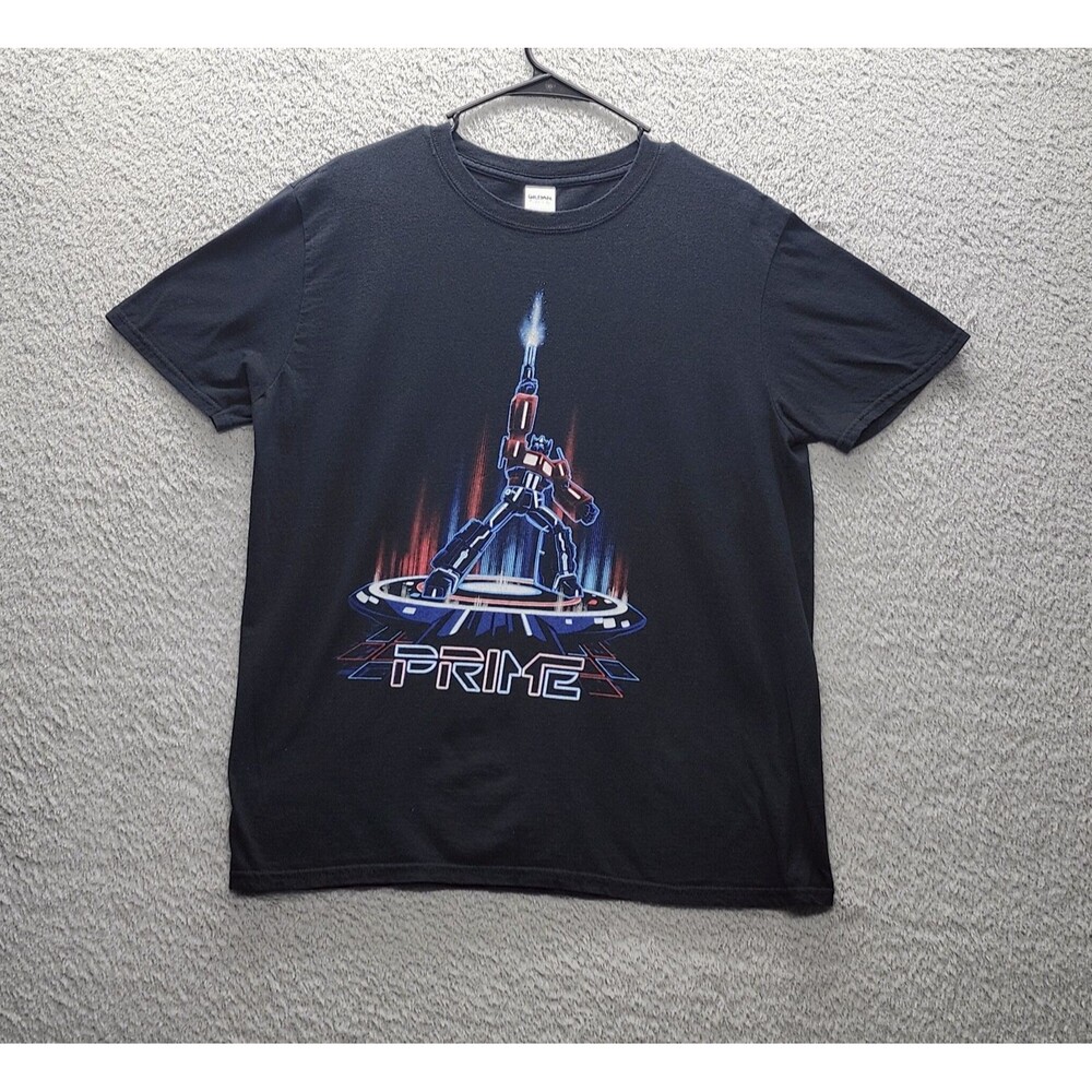 Transformers Optimus Prime Tron Mashup T Shirt Size L Large Black Graphic Tee